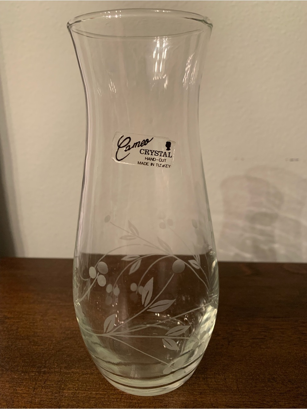 Vintage Cameo Crystal Vase